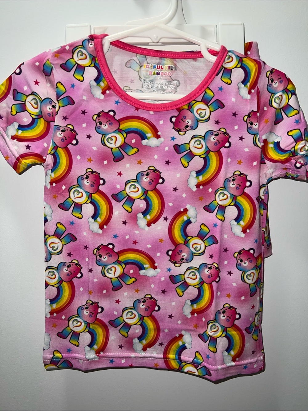 Pink Rainbow CareBear Pajama Short Set